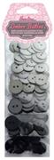 Ombre buttons, 90pc in 5 Tonal Shades, Grey